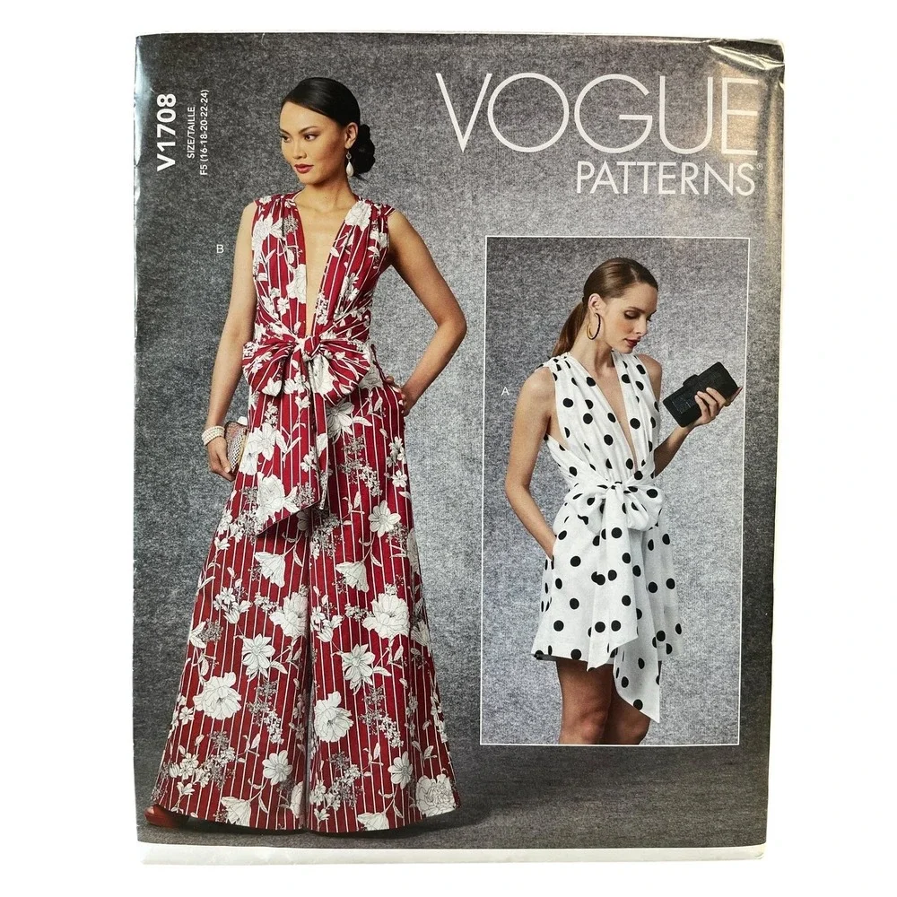 Vogue V1708 Misses' Jumpsuit Size 16-24 Modern Elegant Design
